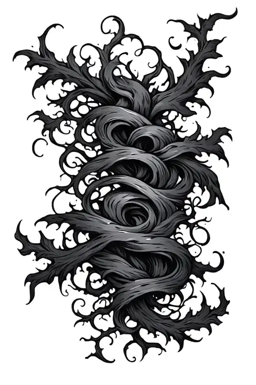 thick vines wrapping tattoo design idea