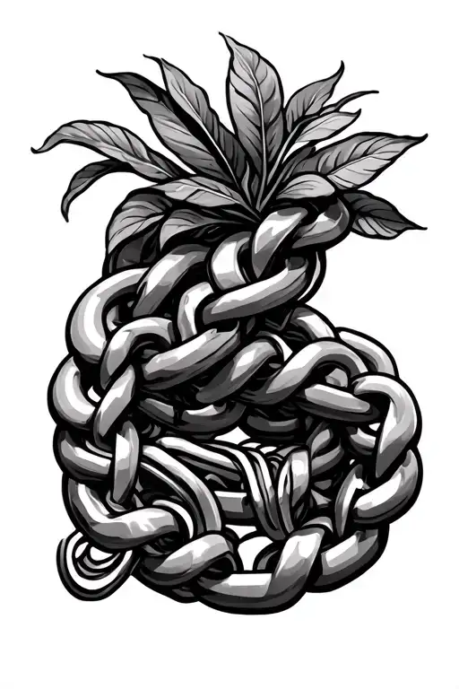 Cuban Link chain tattoo design idea