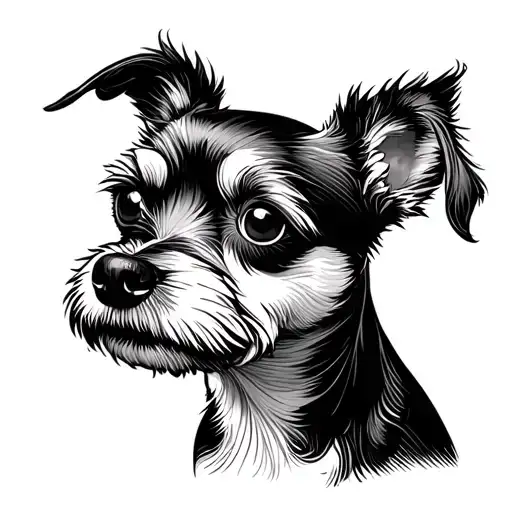 Mini tattoo dog tattoo design idea