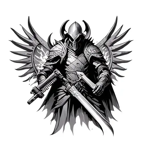 dark souls exterminator that has been conformed into the dark sided ways  tattoo design idea