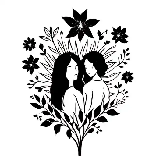 design a small tattoo to match with me my twin sister and my mom. it can be minimalist, symbolic, a small sentence, and  tattoo design idea