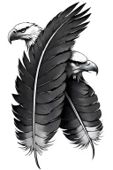 two eagle feathers tattoo design idea