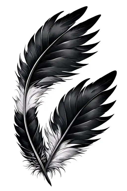two eagle feathers tattoo design idea