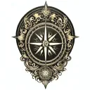 True North compass tattoo design idea