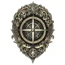 True North compass tattoo design idea