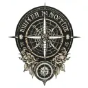 True North compass tattoo design idea