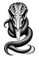 robotic king cobra tattoo design idea