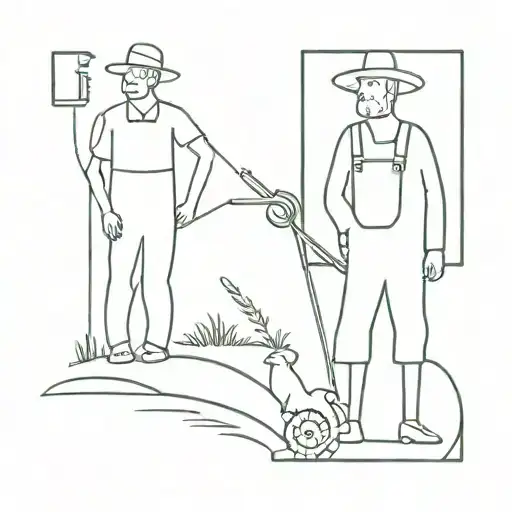 farmer and lawyer symbolized tattoo design idea