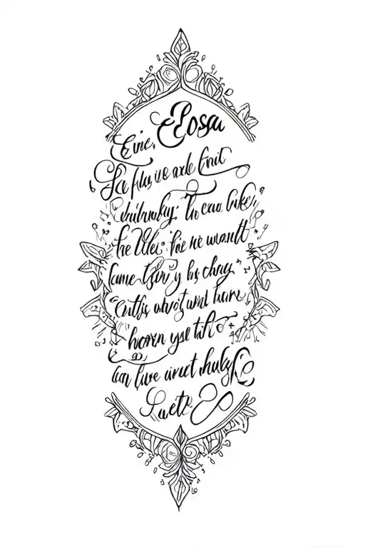 fine line tattoo with text Elsa tattoo design idea