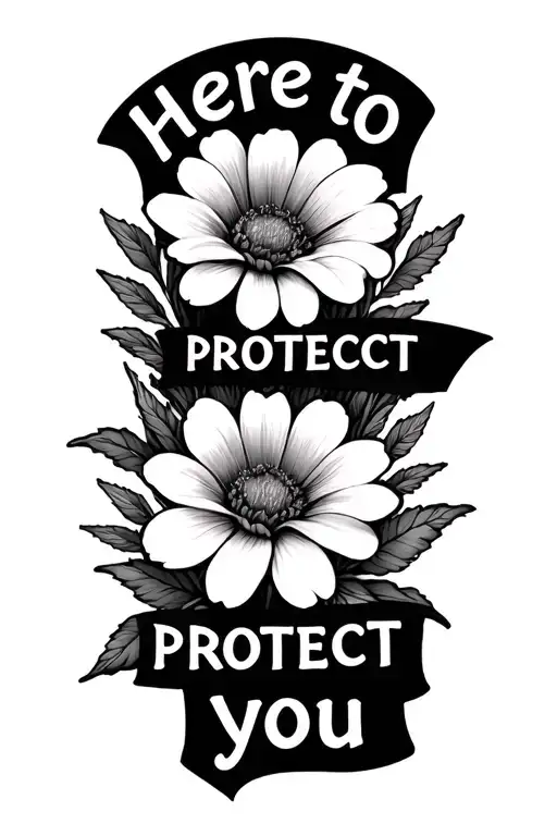 "Here to protect you " January birth flower intertwined with October birth flower  tattoo design idea