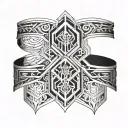 Thigh cuff garter design made tattoo design idea