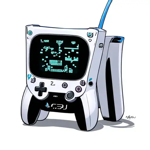 adventure time BMO playing PS5 tattoo design idea