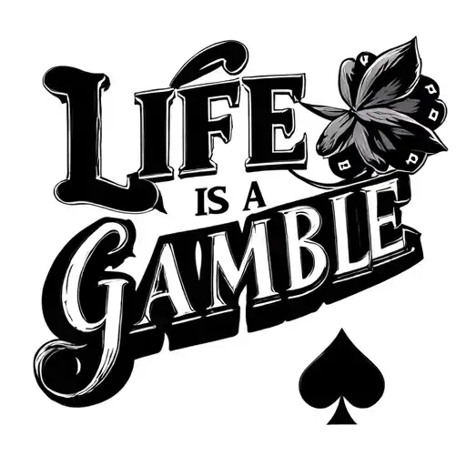 Life Is A Gamble tattoo design idea