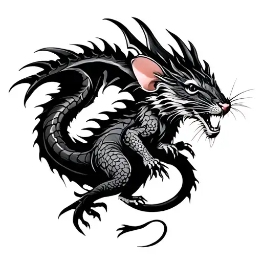 Dragon And Rat tattoo design idea