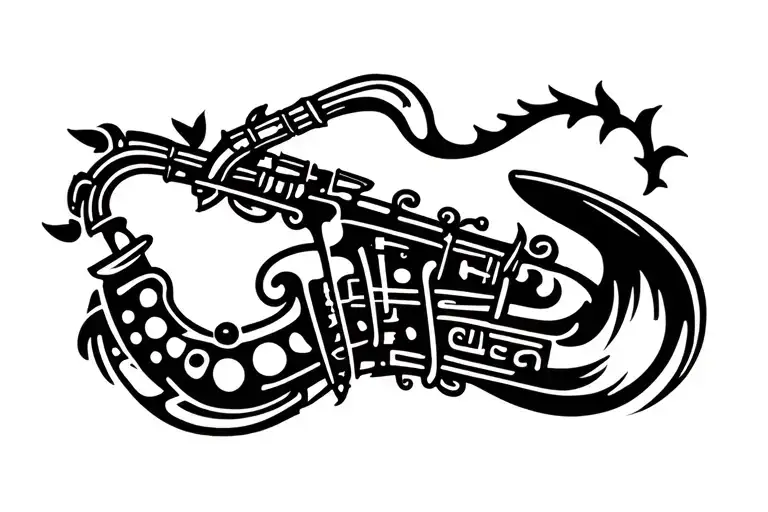 tribal saxophone armband tattoo tattoo design idea
