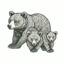 a bear and two cubs tattoo design idea