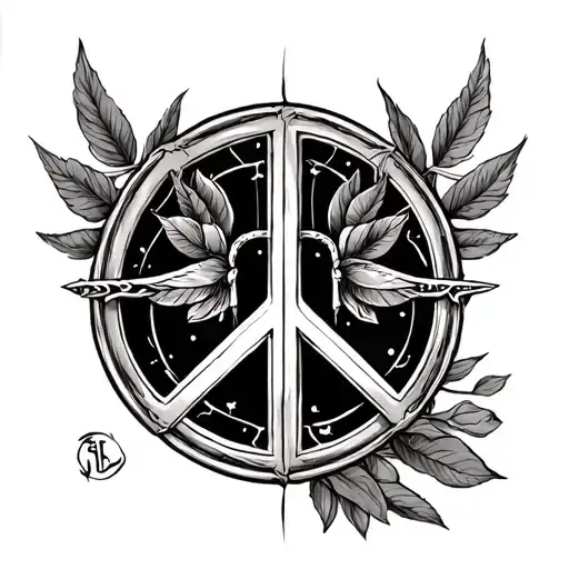 Libra zodiac sign and Peace in Japanese tattoo design idea