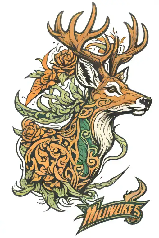 Milwaukee Bucks Deer tattoo tattoo design idea