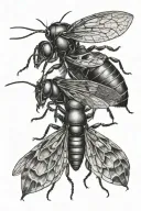 ant and cicada tattoo design idea