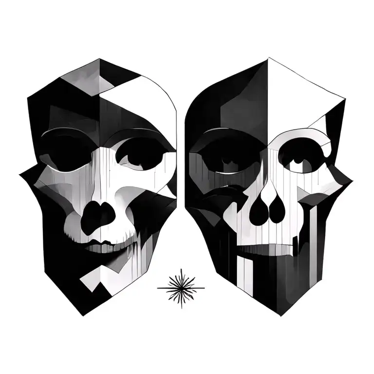 deaf see silent geometric representation tattoo design idea