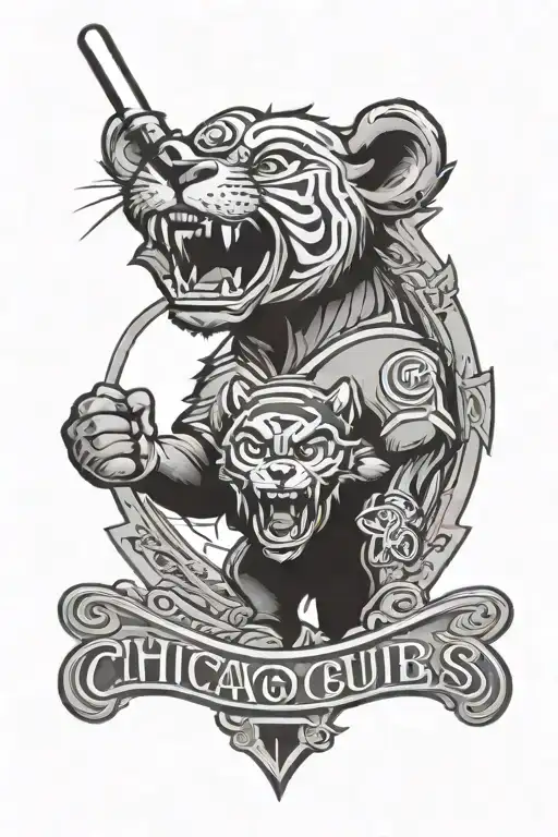 chicago cubs tattoo design idea