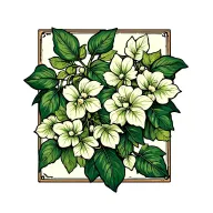 laurel and jade plant vine tattoo design idea