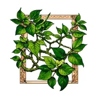 laurel and jade plant vine tattoo design idea