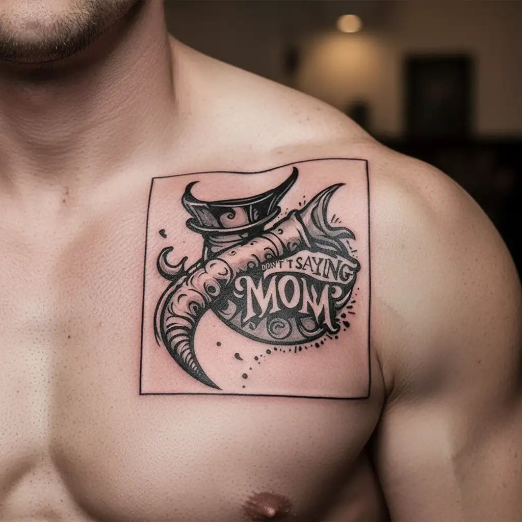 Italian horn don't saying mom tattoo design idea