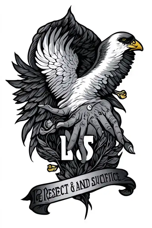 love respect and sacrifice tattoo design idea