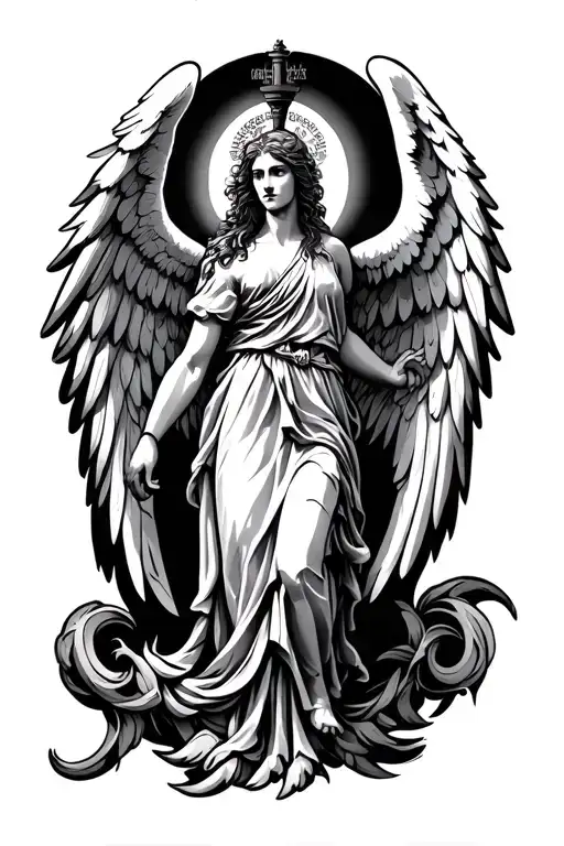 archangel Raphael angel's wings tattoo design idea