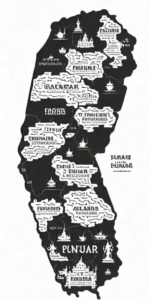 punjab map in 1853 tattoo design idea