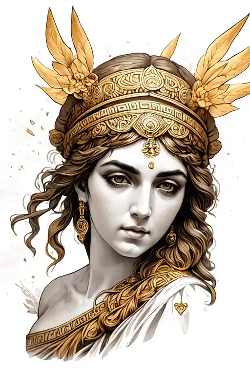 athena greek goddess tattoo design idea