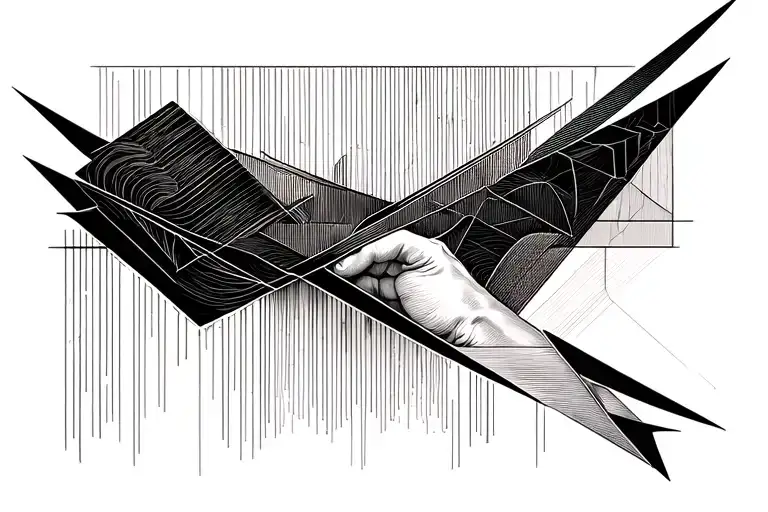 Abstract right arm cuff tattoo design idea