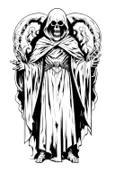 grim reaper standing tattoo design idea