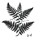 John 3:16 scripture intertwined with fern leaf tattoo design idea