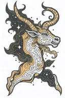 Capricorn constellation merging tattoo design idea