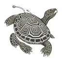 minimalist turtle with Morse code A.R.O. as it's outline  tattoo design idea