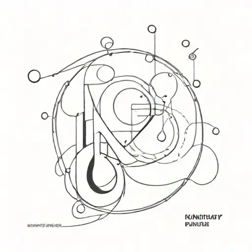Kandinsky-style for couple tattoo with a fingerprint hidden in the design tattoo design idea