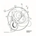 Kandinsky-style for couple tattoo with a fingerprint hidden in the design tattoo design idea