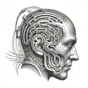 symbolic representation of overcoming a head injury and incorporating sound waves to represent hearing loss tattoo design idea