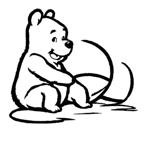 Alexis Miller with winne pooh sitting tattoo design idea