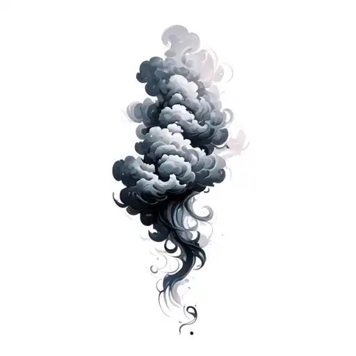 Coverup Clouds and Smoke tattoo design idea