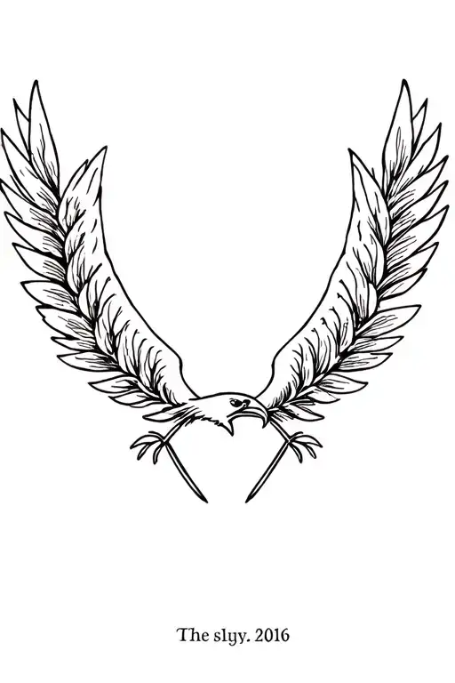 eagle wing and laurel leaf wreath tattoo design idea