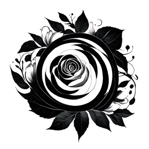 circling the nipple and elegant out strokes tattoo design idea