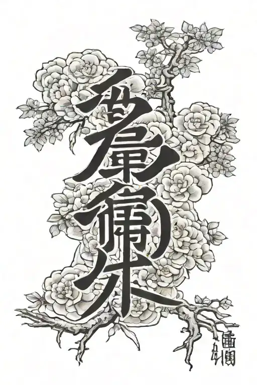 japanese letter never give up tattoo design idea