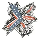 rebel flag flying tattoo design idea
