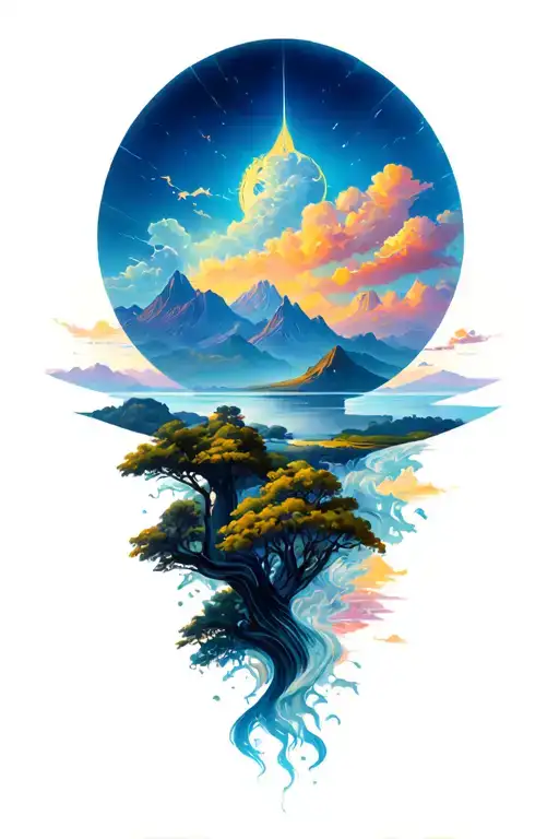 Air Element The Landscape: tattoo design idea