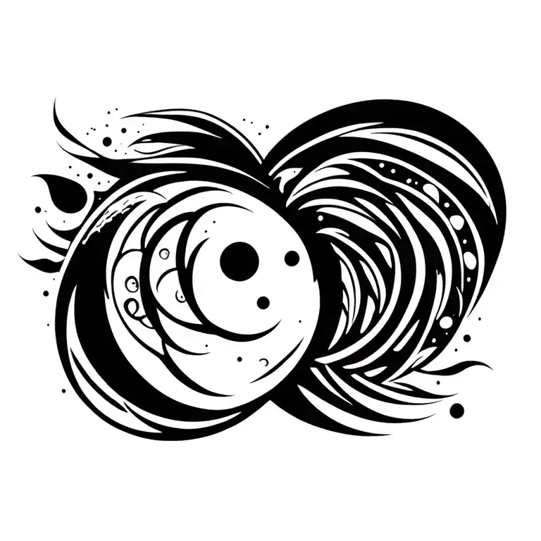 planet venus and moon tattoo design idea