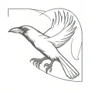 a crow flying tattoo design idea