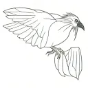 a crow flying tattoo design idea